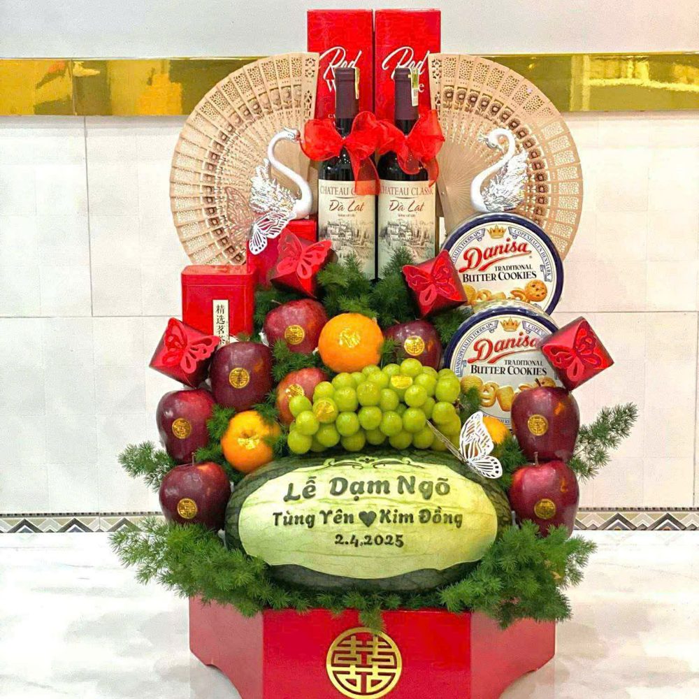 Mâm dạm ngõ đơn giản không mix hoa đủ lễ (MQDN-02)