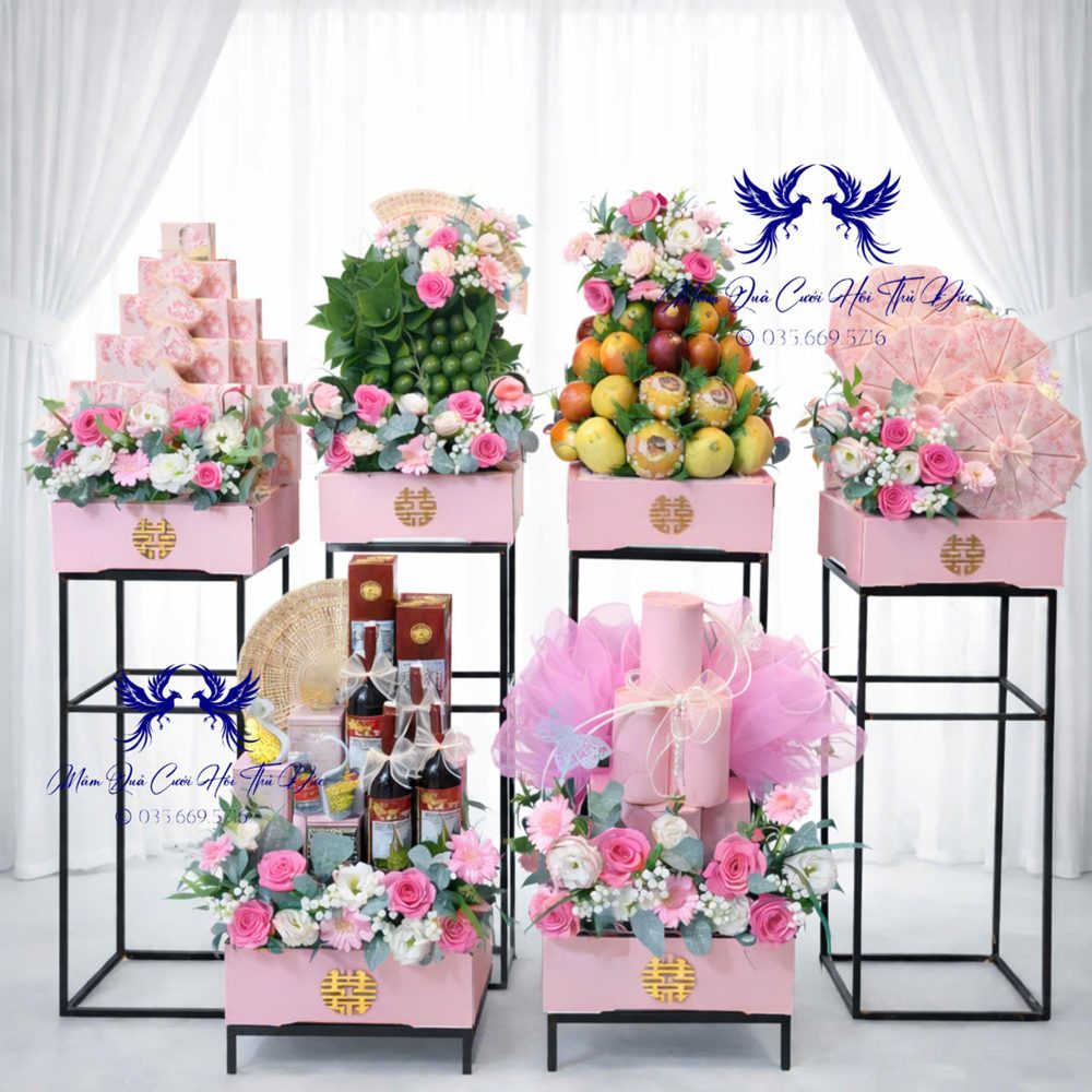Set 06 mâm hiện đại tone hồng mix hồng nhạt (MQHĐ-05)