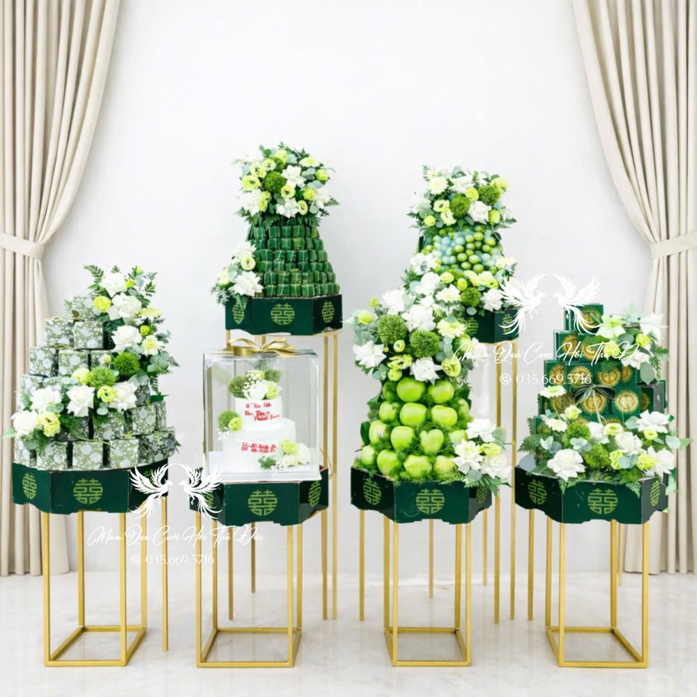 Set 06 mâm hiện đại mix tone xanh trắng (MQHĐ-09)