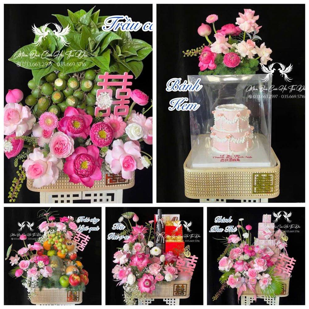 Set 05 mâm hiện đại tone hồng sen mix hồng nhạt (MQHĐ-16)