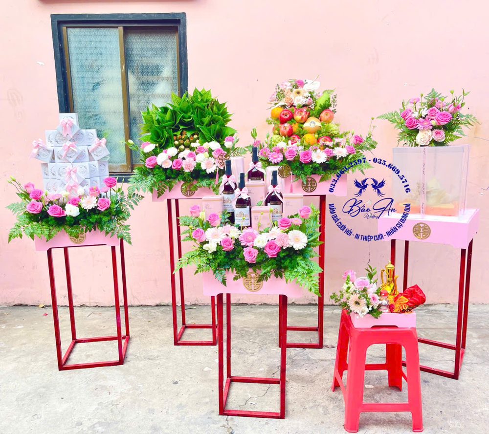 Set 06 mâm hiện đại tone hồng mix kem dâu (MQHĐ-26)