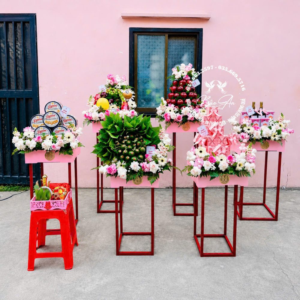 Set 06 mâm hiện đại tone hồng mix trắng (MQHĐ-29)