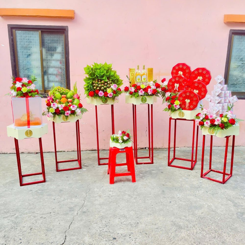 Set 06 mâm hiện đại tone hồng đỏ (MQHĐ-31)