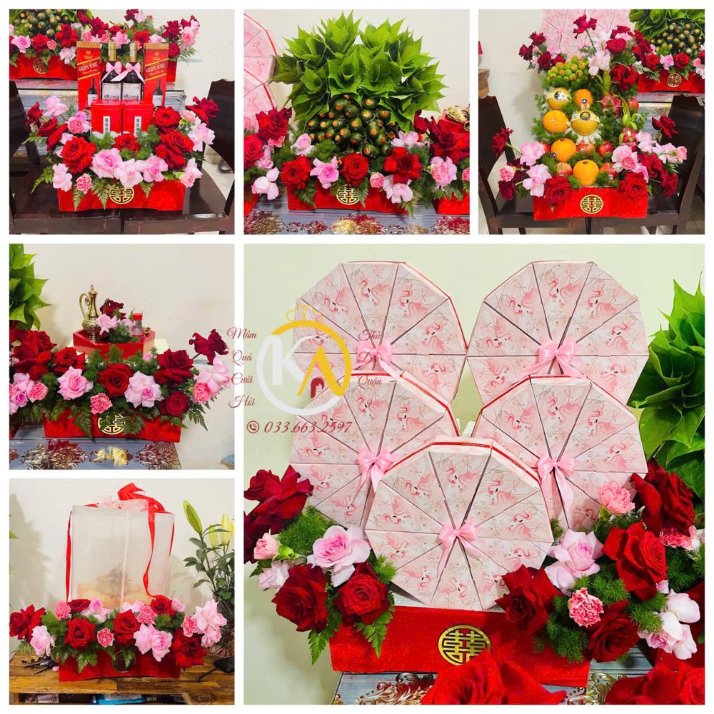 Set 06 mâm hiện đại tone đỏ mix hồng (MQHĐ-32)