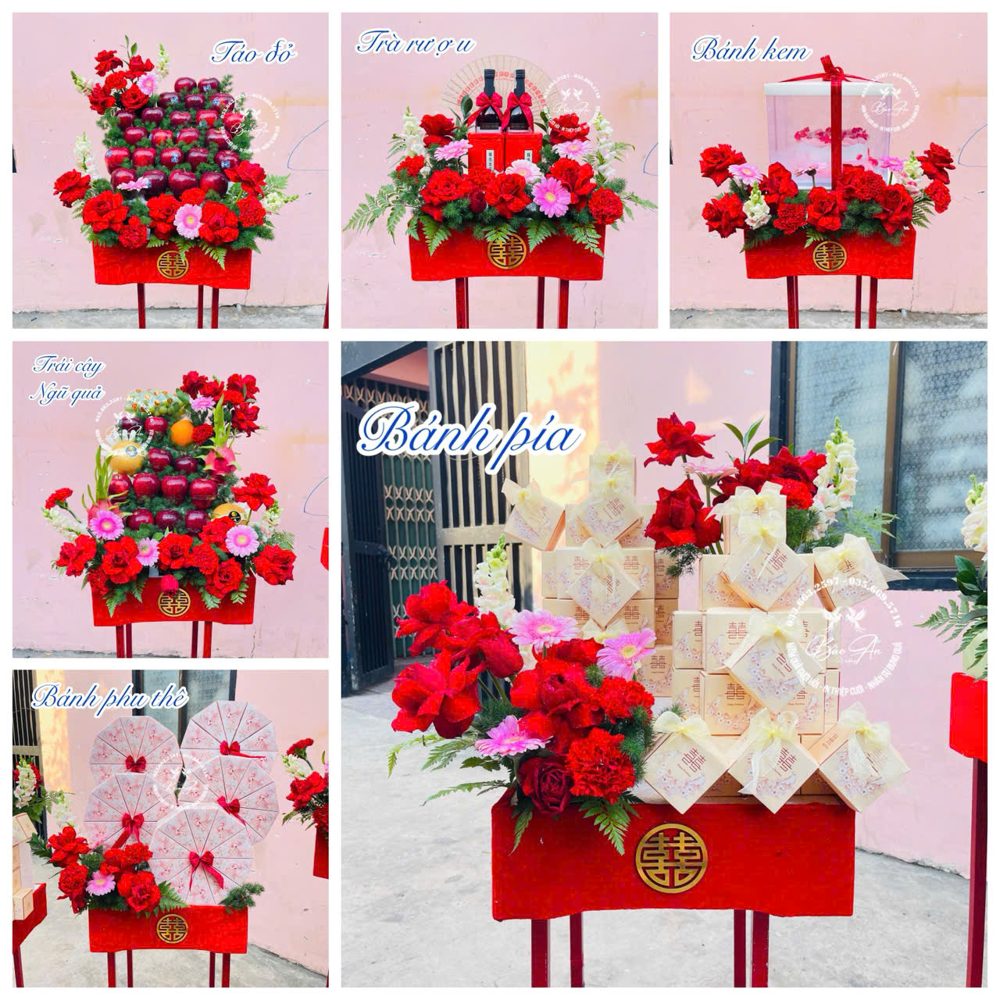 Set 06 mâm hiện đại tone đỏ hồng (MQHĐ-35)