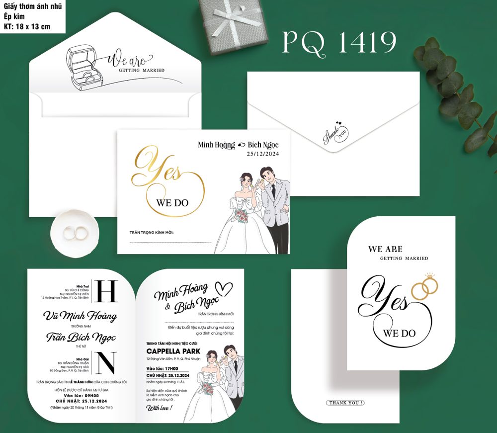 Thiệp Yes We Do tone trắng (PQ 1419)