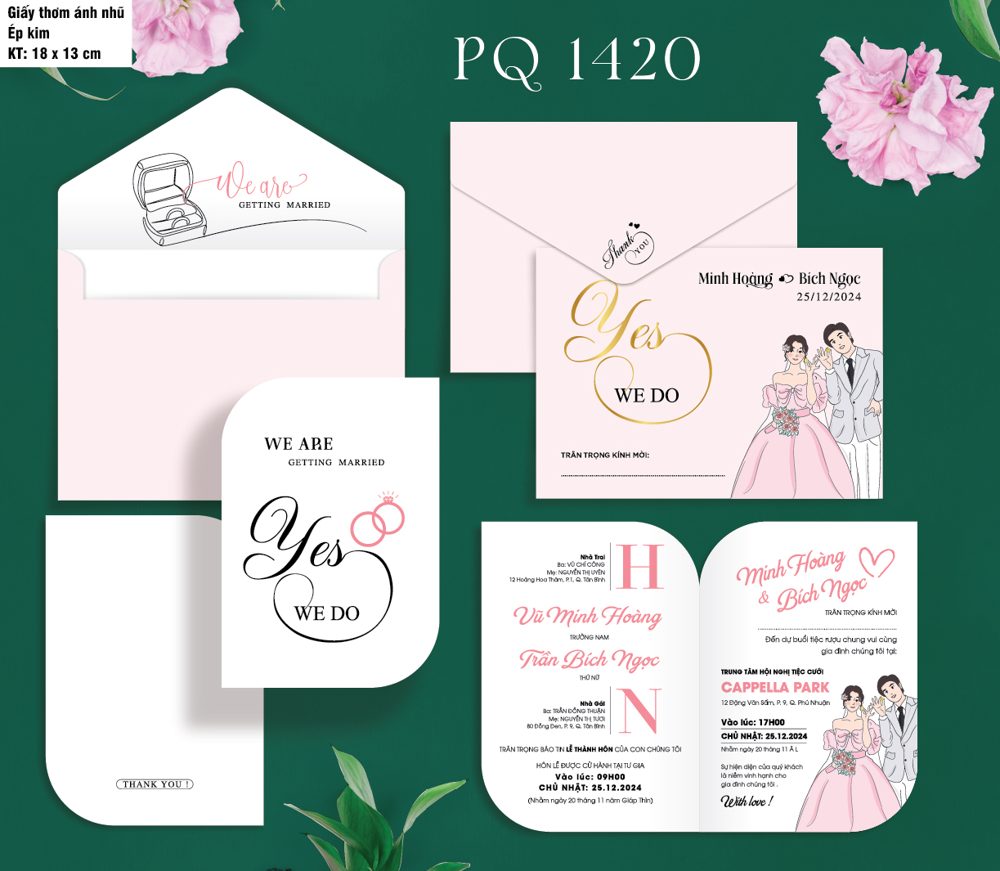 Thiệp Yes We Do tone hồng (PQ 1420)