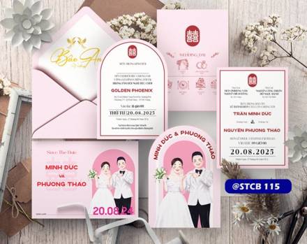 Thiệp Chibi vòm tròn tone hồng (STCB 115)