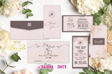 Thiệp Hàn Quốc nâu hồng chữ Hỷ (STHQ 3971)