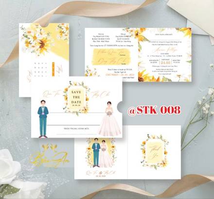 Thiệp kéo vàng hoa cúc (STK 008)