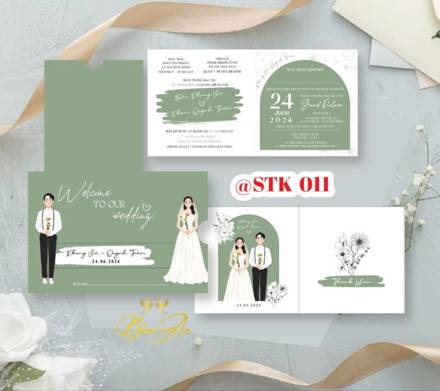 Thiệp kéo xanh sage vòm tròn (STK 011)