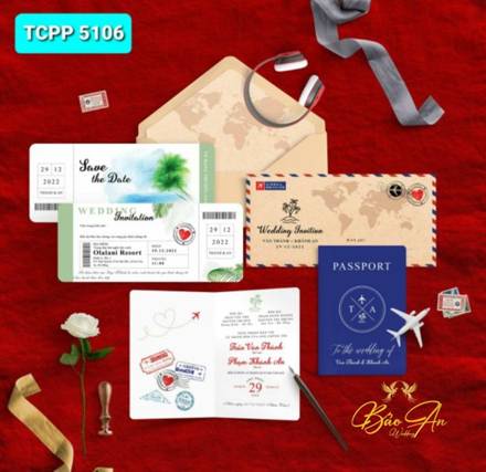 Thiệp Passport bưu thiếp nền đỏ (TCPP 5106)