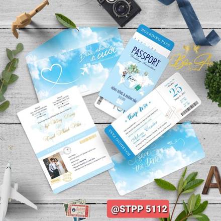 Thiệp Passport xanh trời mây (TCPP 5112)