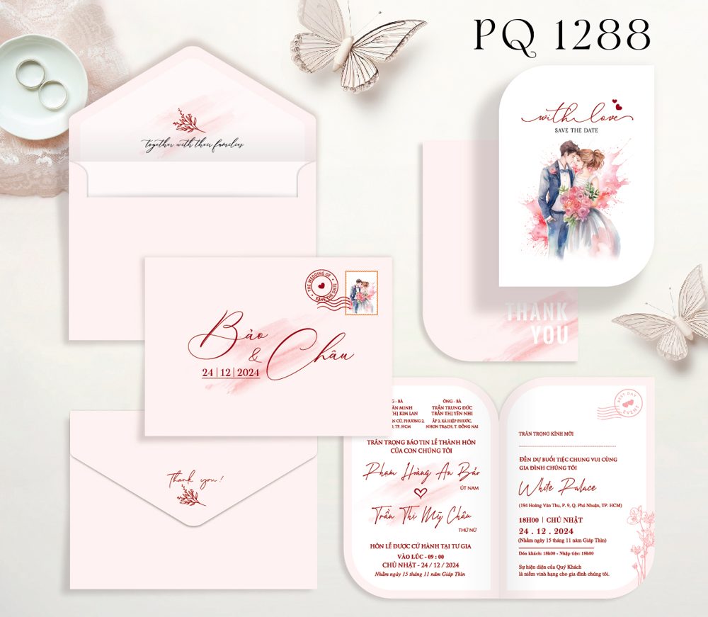 Thiệp chibi dâu rễ tone hồng (PQ 1288)