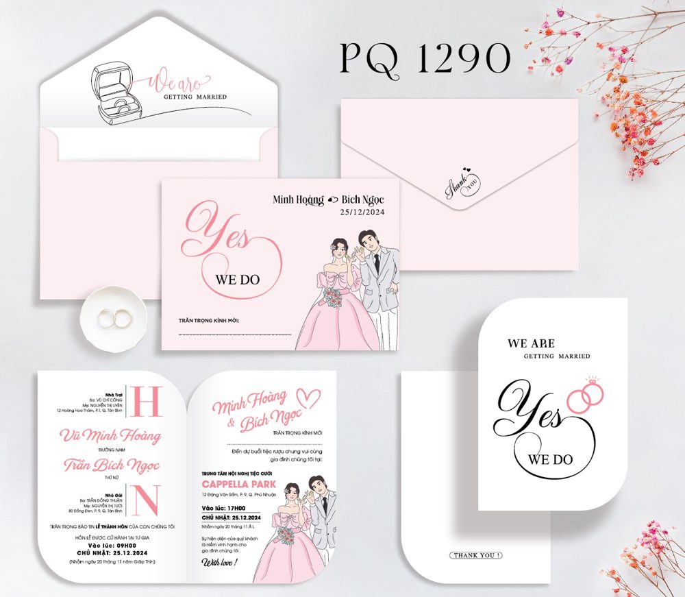 Thiệp Yes We Do tone hồng (PQ 1290)